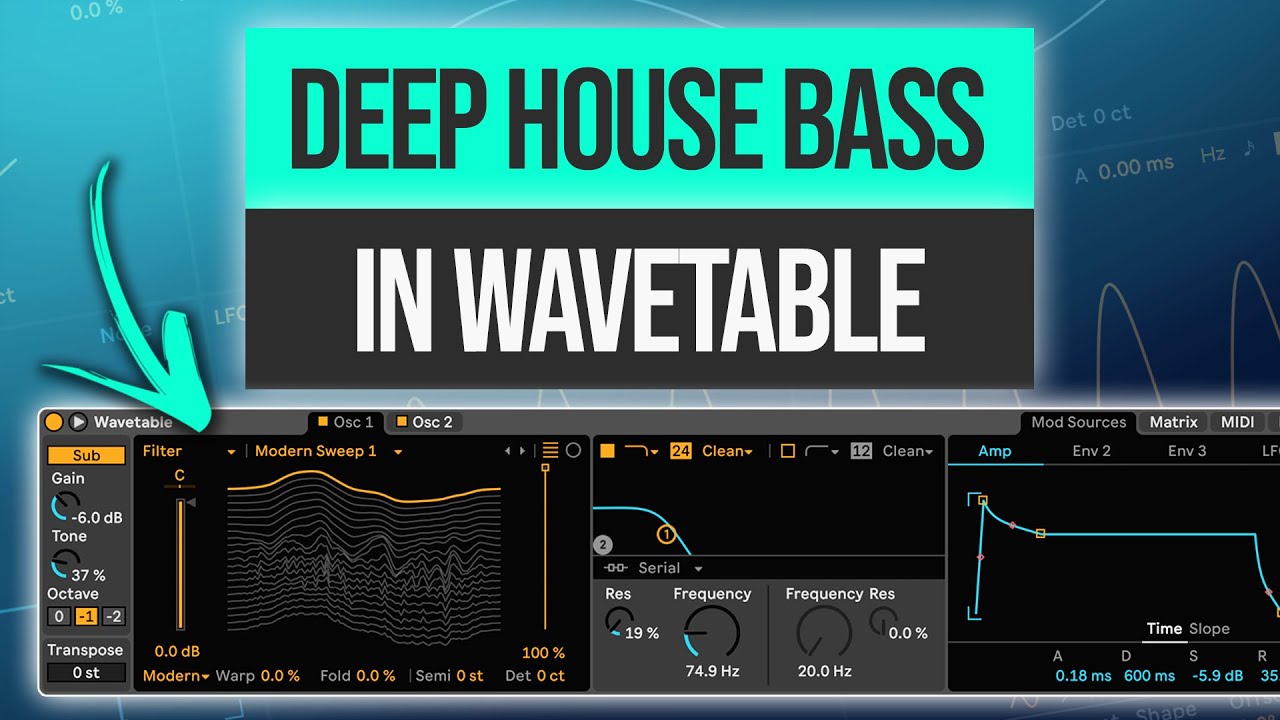 How to Make a Deep House Bass in Wavetable Beginner Ableton Tutorial